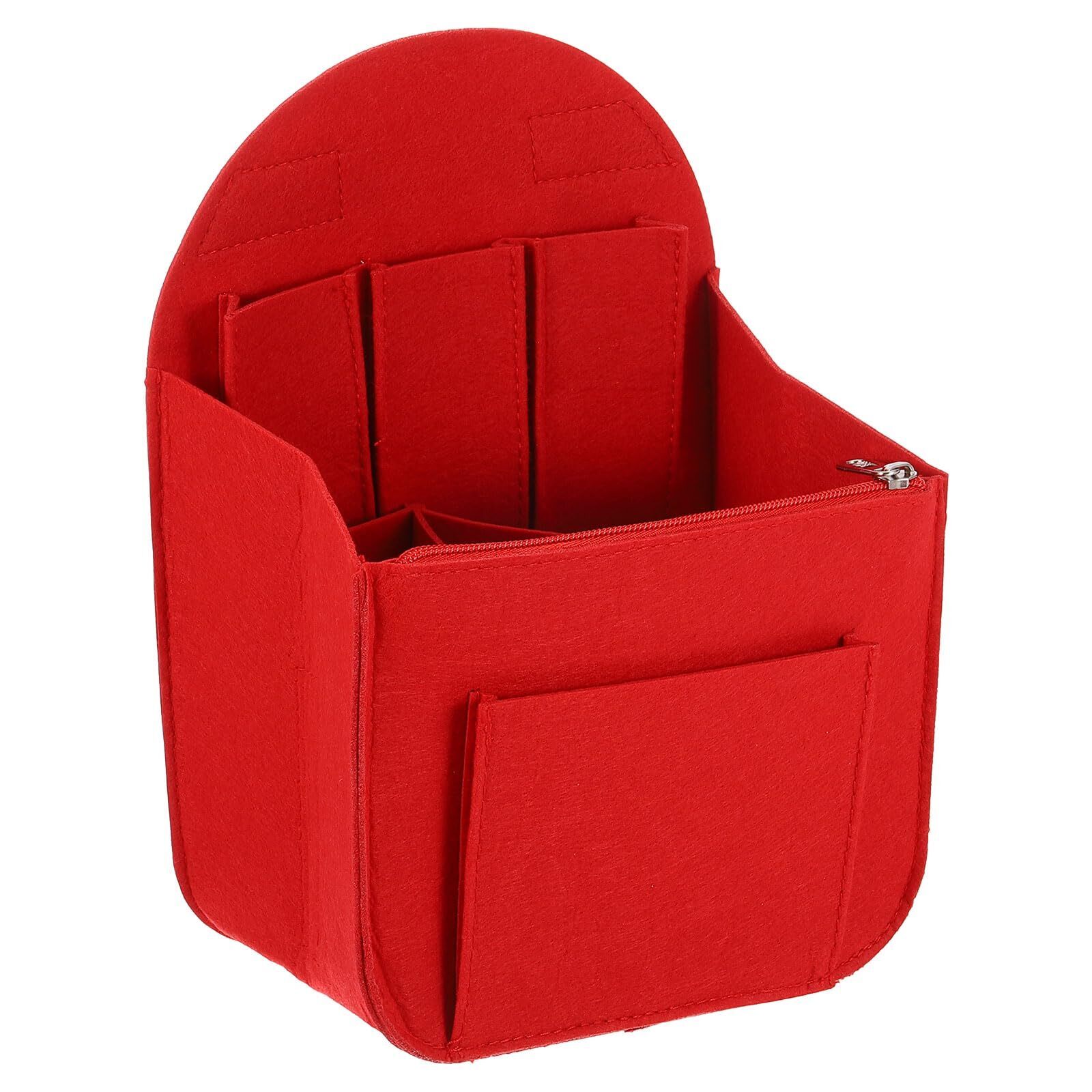 7540 Purse Organizer Insert, Portable Felt Organizer Bags With Metal Zipper